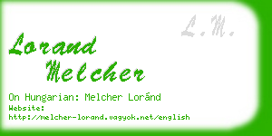 lorand melcher business card